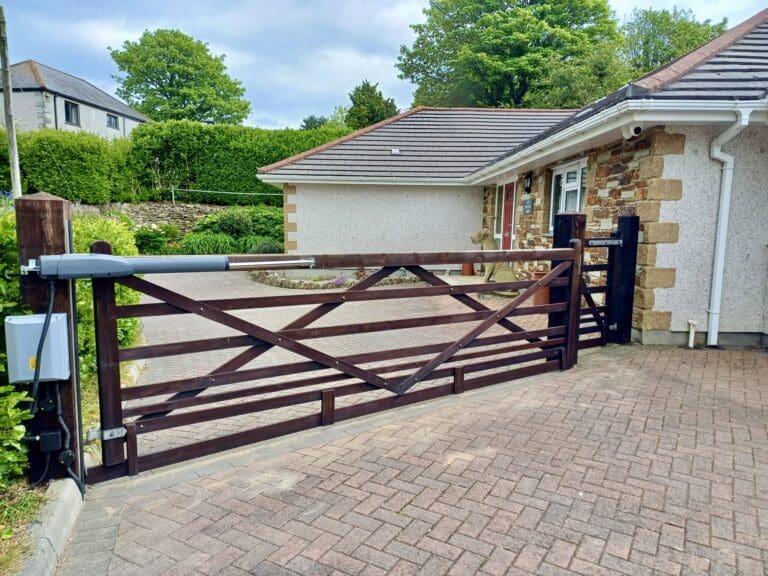 Diamond Braced Timber Gate Automation