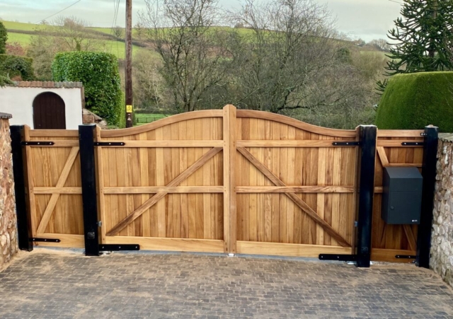 Iroko Hardwood Automated Entrance Gates