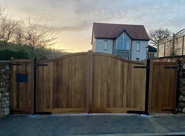 Bespoke Iroko Hardwood Entrance Gates