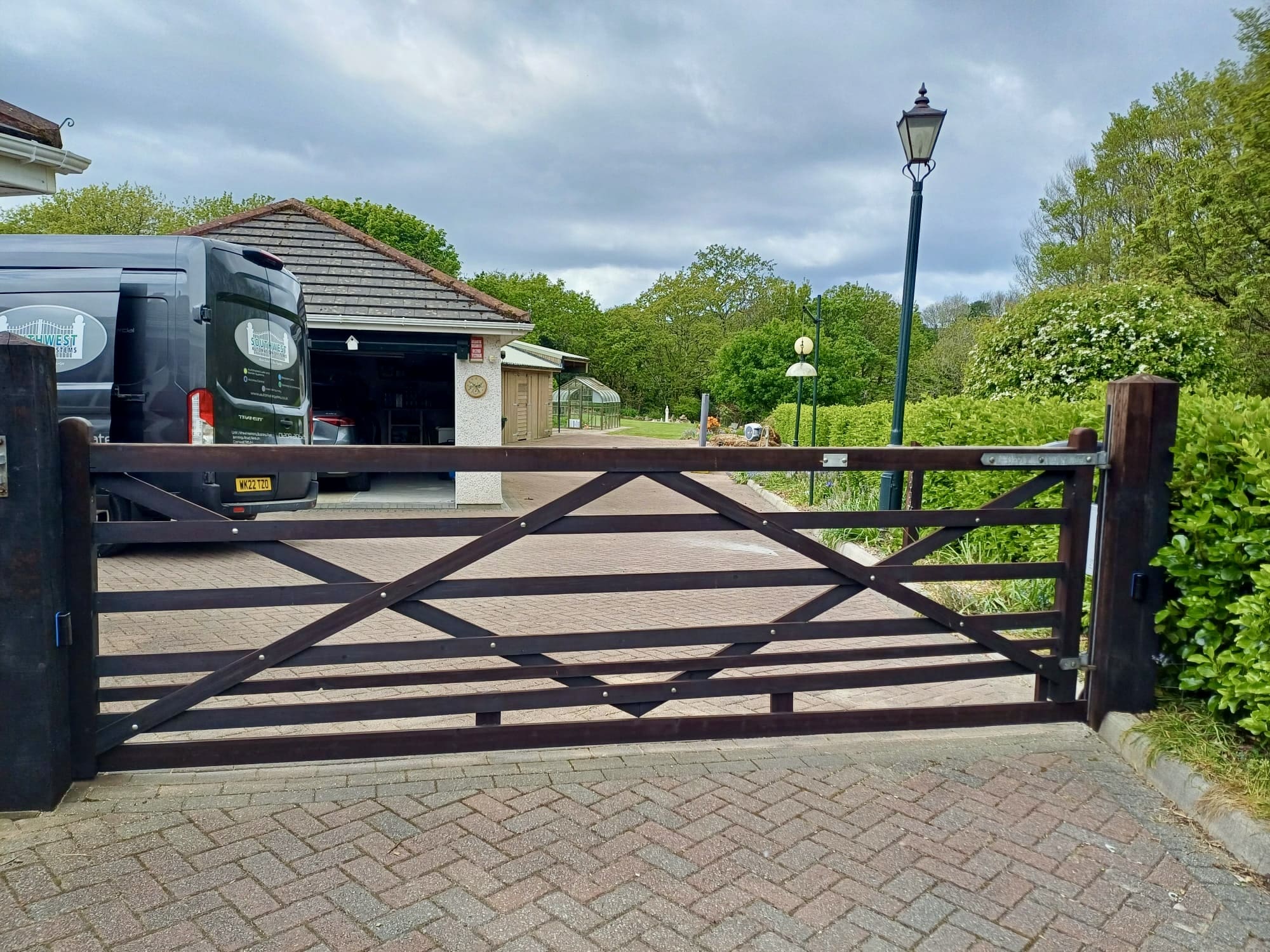 Diamond Braced Timber Gate Automation - Automate Gates South West